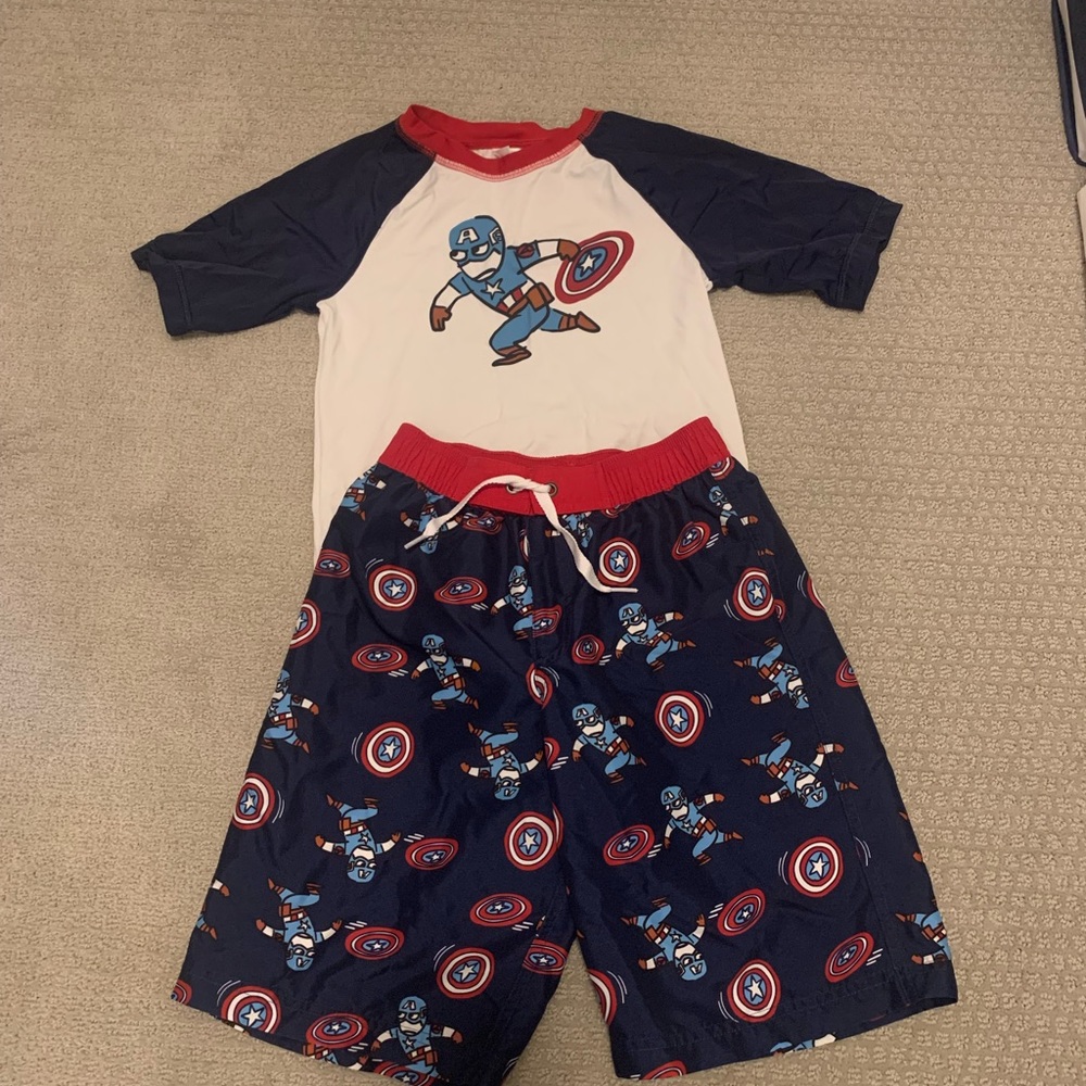 NWOT CAPTAIN AMERICA HANNA SWIM SET